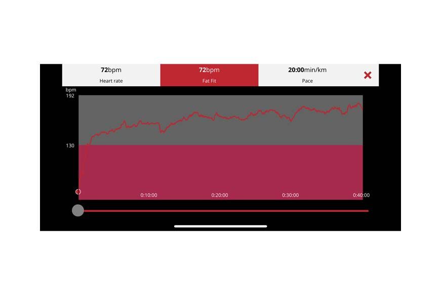 Записанные данные частоты сердечных сокращений с нагрудного ремня Polar H10.